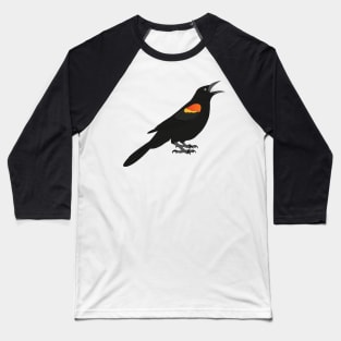 Red Winged Blackbird Baseball T-Shirt